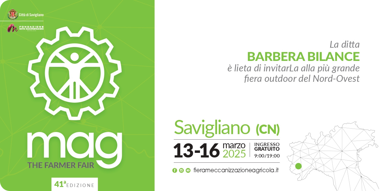 Sistemi di pesatura e tecnologie per pesare: Barbera Bilance alla Fiera Agricola di Savigliano 2025